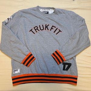 Trukfit Grey Embroidered Logo Pullover Sweatshirt